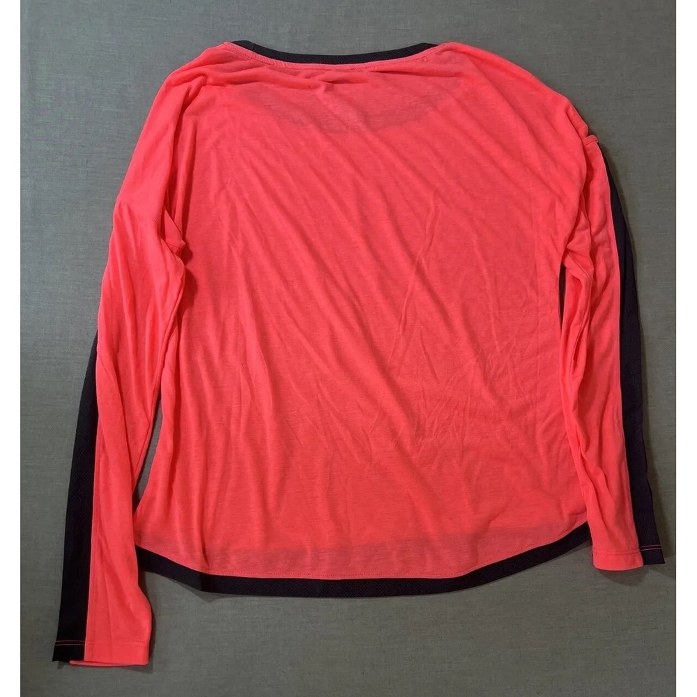 Avia Women's Bright Coral Long Sleeve Top with Black Trim - Picture 6 of 7